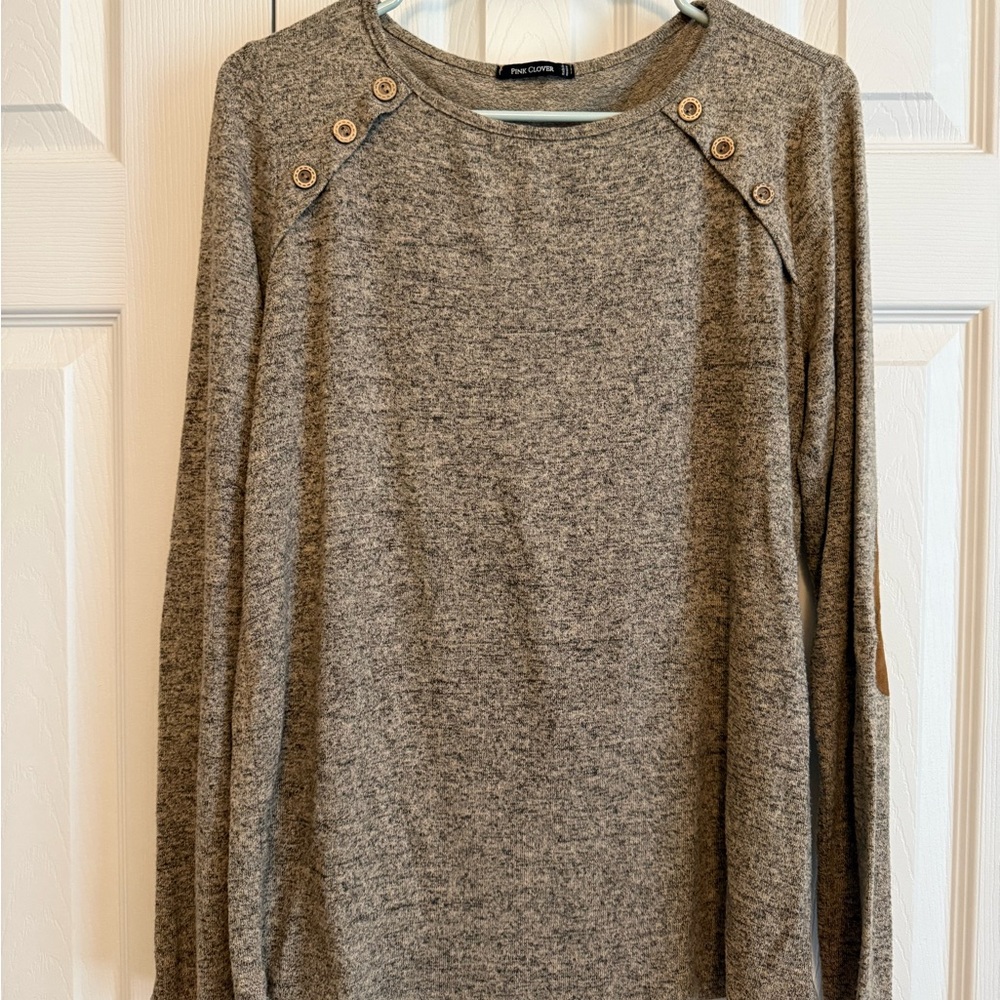 Pink Clover Women's Brown Long Sleeve Top